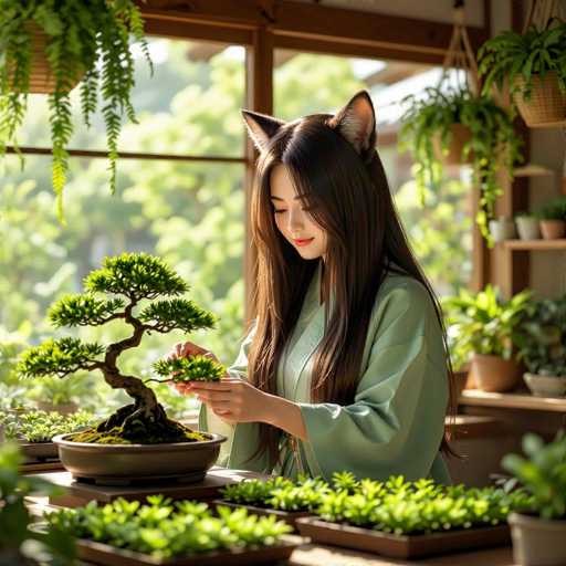 Cat-girl gardener