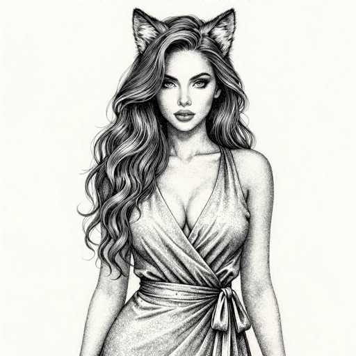 Stippling ink drawings